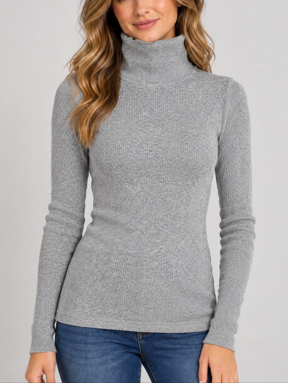 White House Black Market Ribbed Long Sleeve Turtleneck Lightweight Pullover